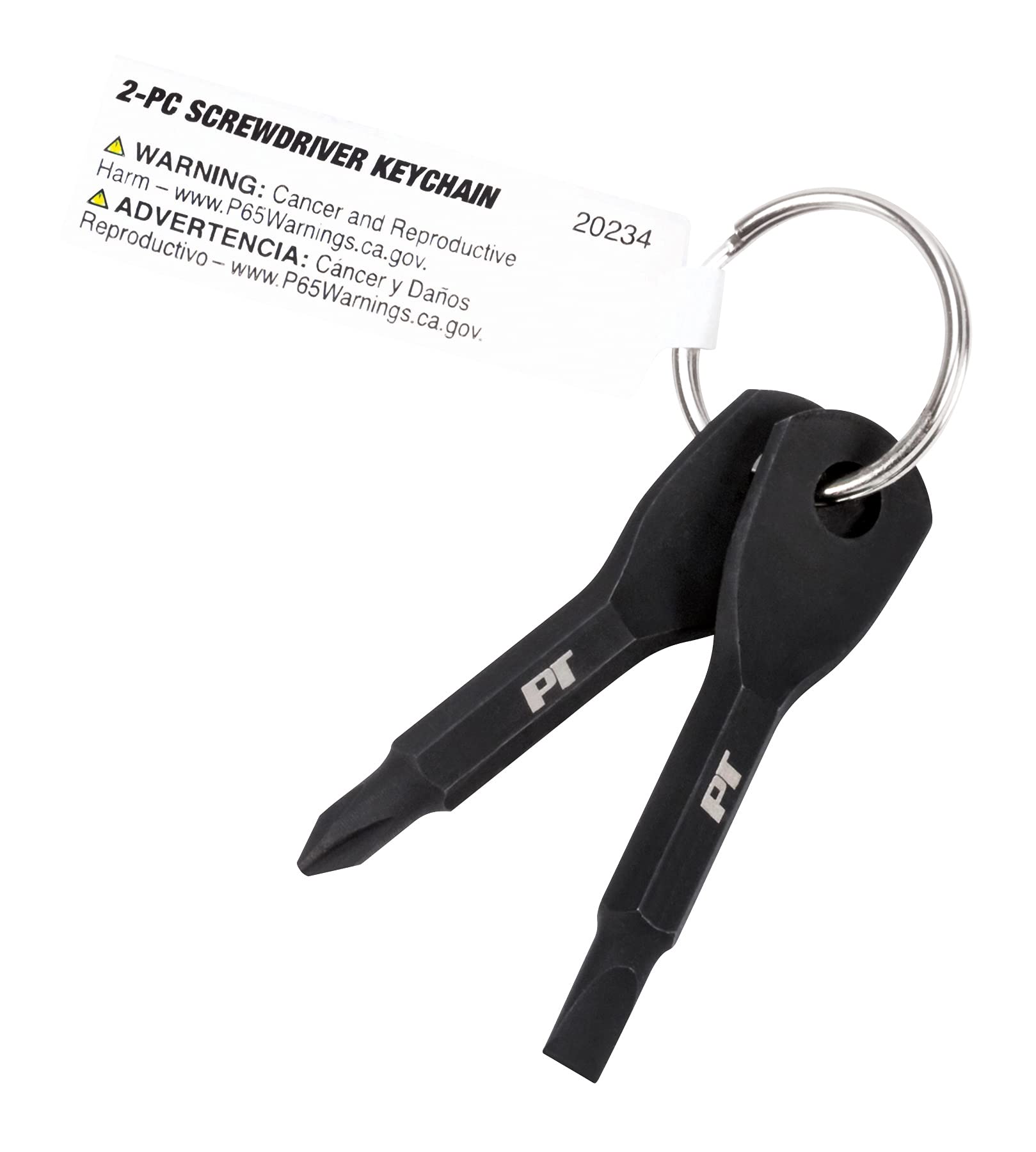 Keychain Performance Tool 20234 Screwdriver Set with Phillips and Slotted Keys, Black Powder Coated for Durability and Style