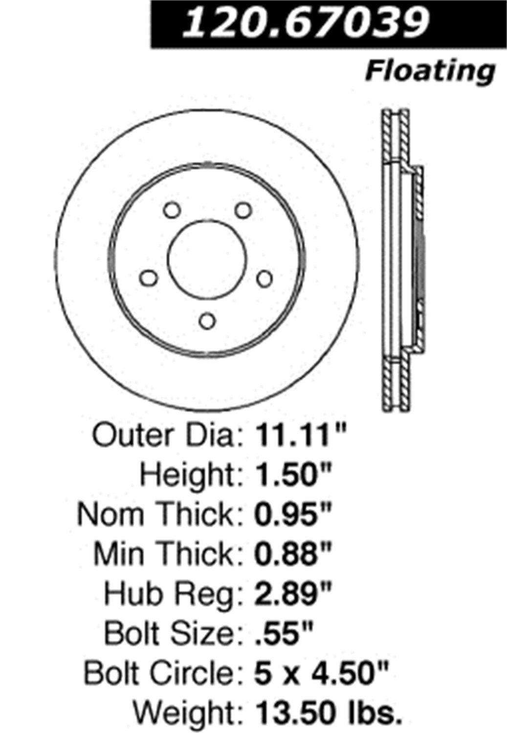 Sport StopTech Cross Drilled Brake Rotor; Front Right 128.67039R
