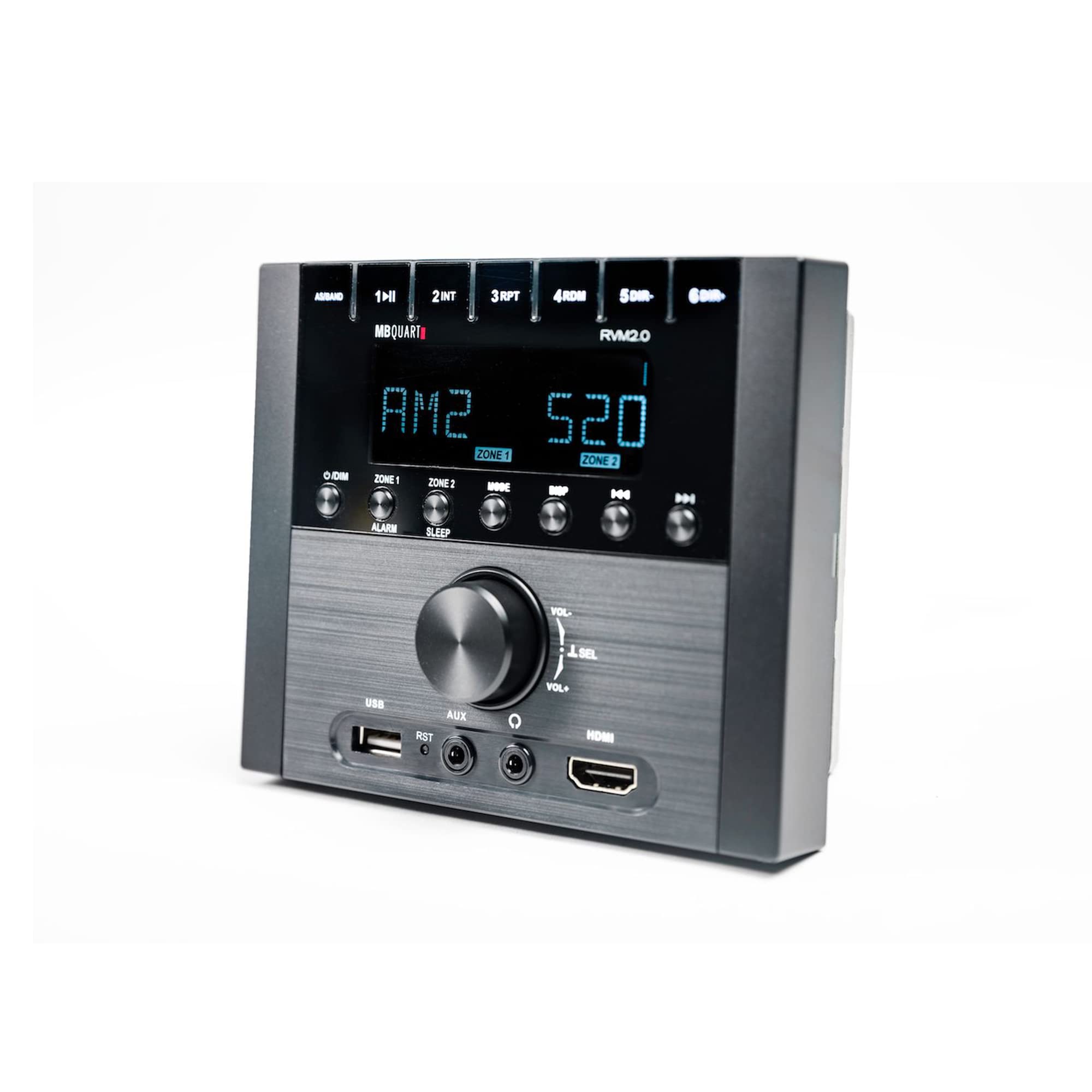 MB Quart RV in Dash Compact Mechless Source Unit with AM/FM, Bluetooth, RCA, USB, and HDMI for Audio and Visual Media Connection
