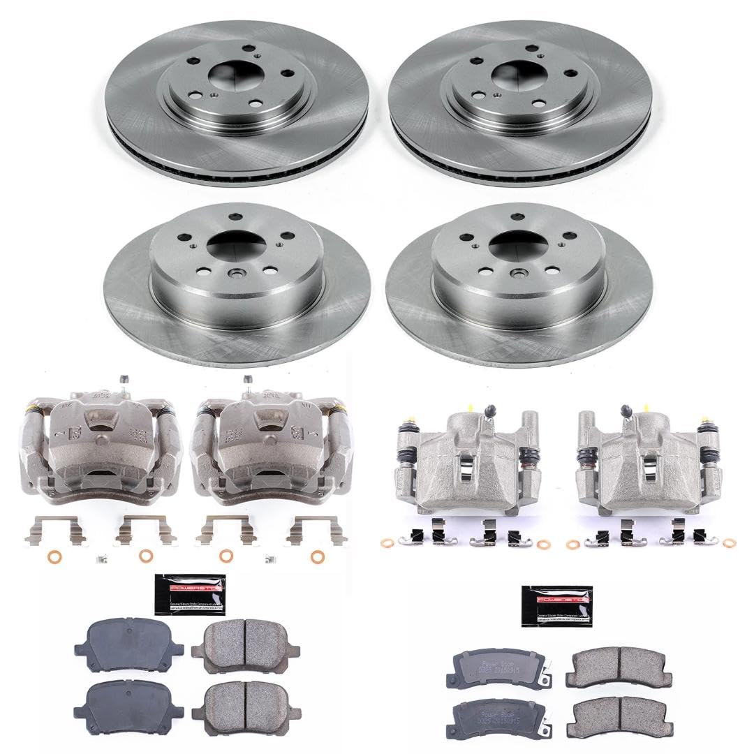Power Stop KCOE2774 Replacement Autospecialty Front and Rear Caliper Kit-Rotors, Ceramic Brake Pads, Calipers For Lexus RX300 1999-2001 [Model Specific]