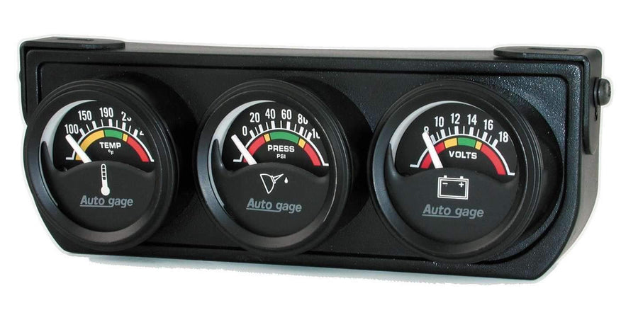 AUTO Meter Autogage 2391 Electric Mini Oil/Volt/Water Gauge with Black Console 1.500 in.