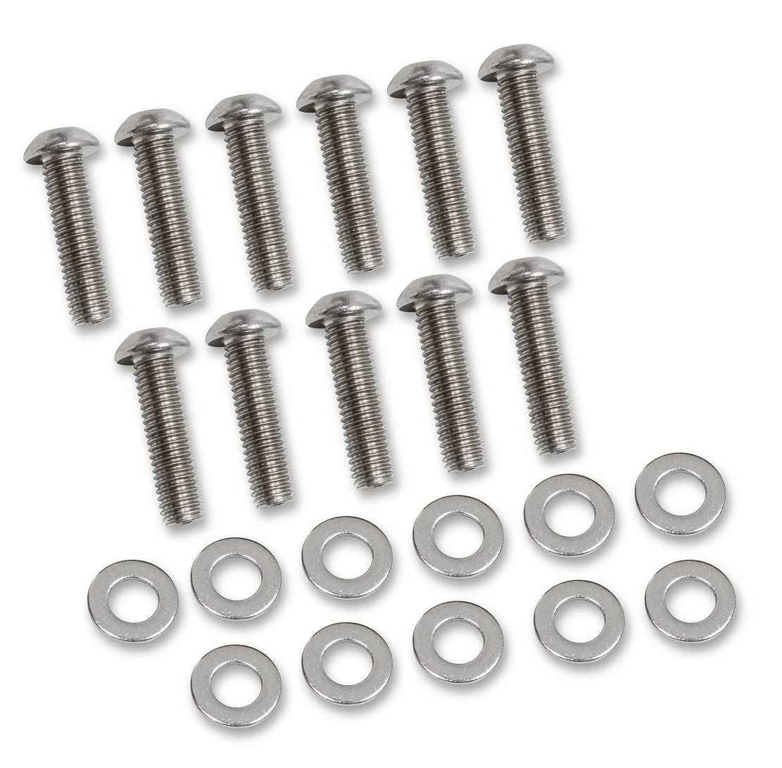 Valley Pan Cover Bolt Set Mr. Gasket 60920G Stainless Steel 11 Button Style Bolts/Washers