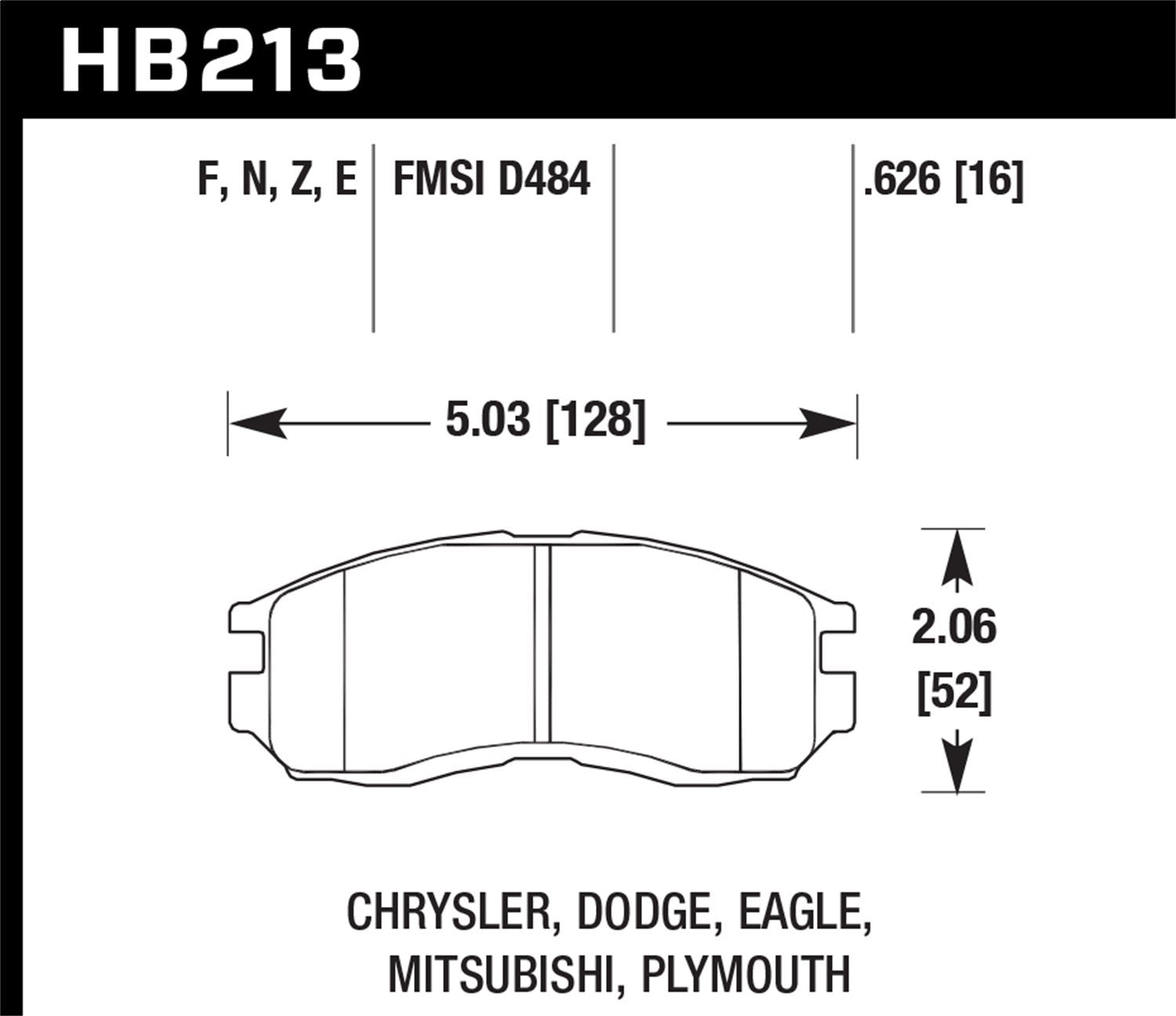 Hawk Performance Blue 9012 Motorsport HB213E.626 Brake Pads
