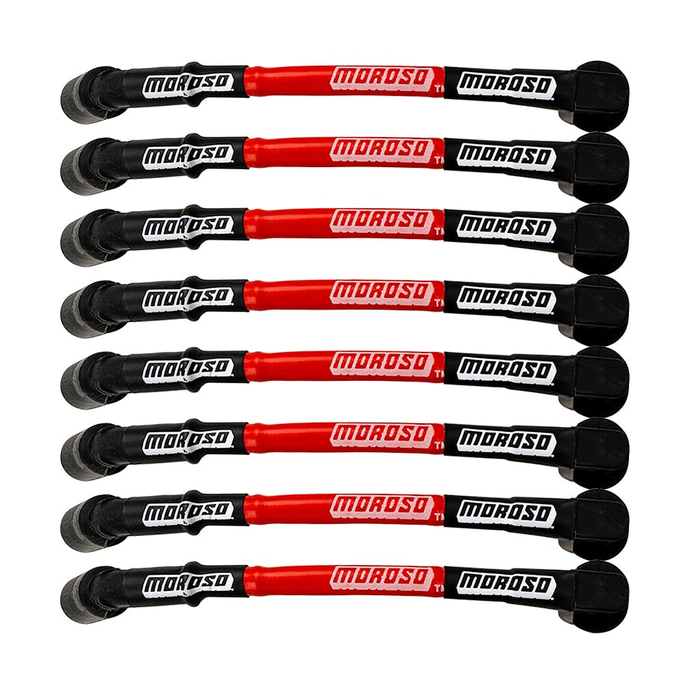 Moroso Ultra Series Sleeved Red Spark Plug Wires, 11" Length, GM LS, 90 Degree Plug Ends