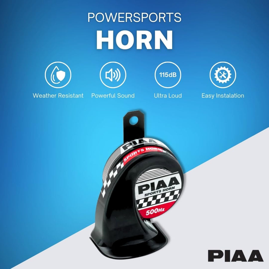 PIAA Universal Loud Horn 76500 for Car Truck Motorcycle SUV UTV ATV Van Powersports 500Hz Truck Horns for Pickups Replacement Kit (Pack of 1)