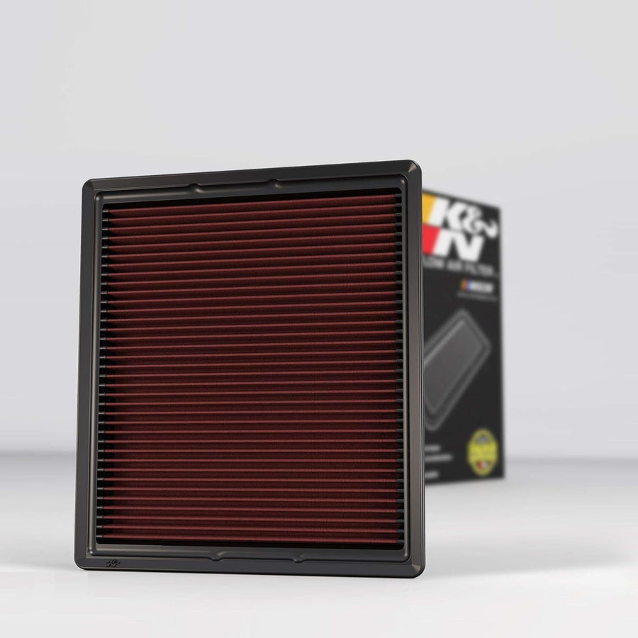 K&N Original High-Flow Lifetime Engine Air Filter: Increase Power: Premium, Washable: Compatible with 2013-2019 Buick/Chevrolet: Regal, Impala, Malibu, 33-2497