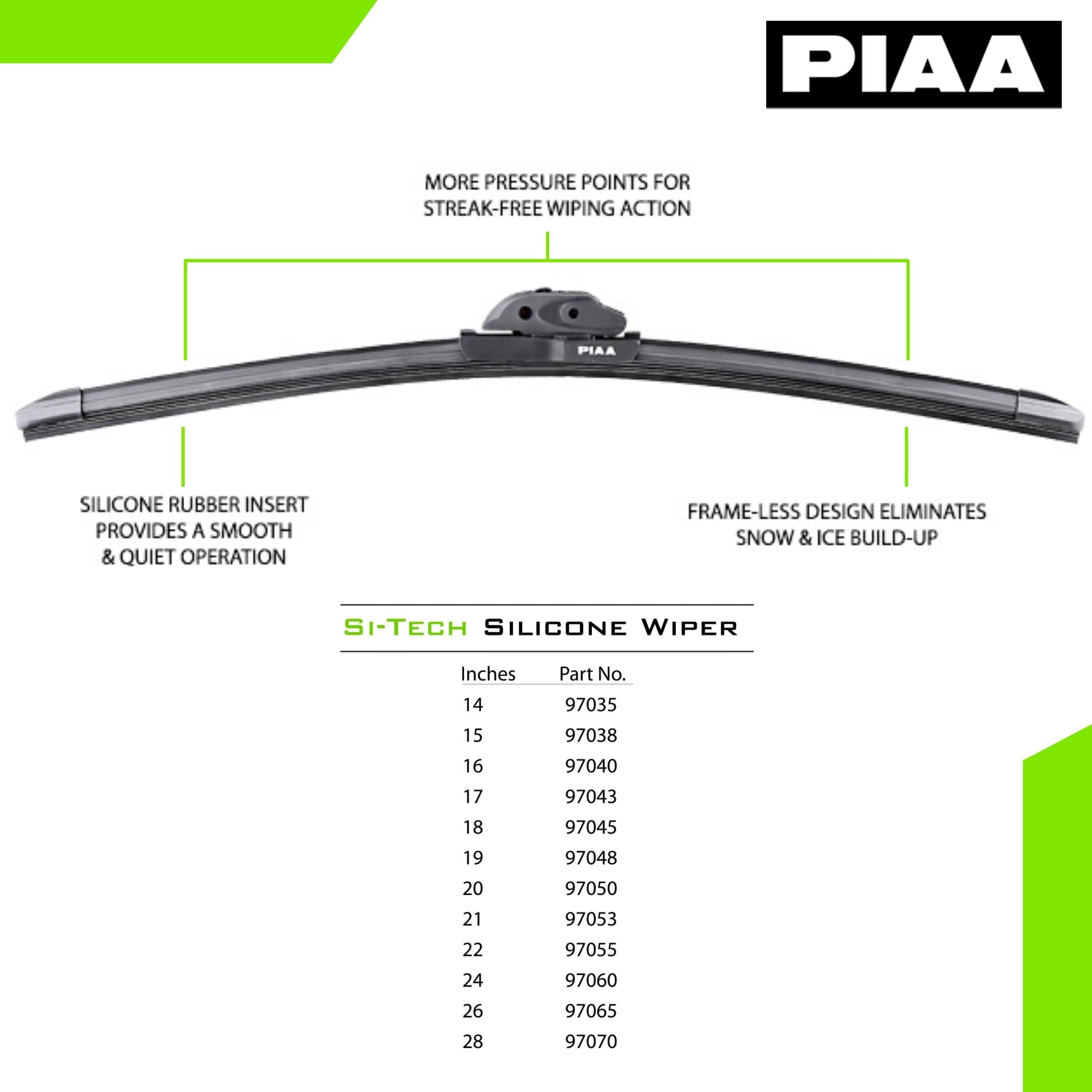 Si-Tech PIAA 97043 Silicone Wiper Blade - 17" 430mm (Pack of 1)