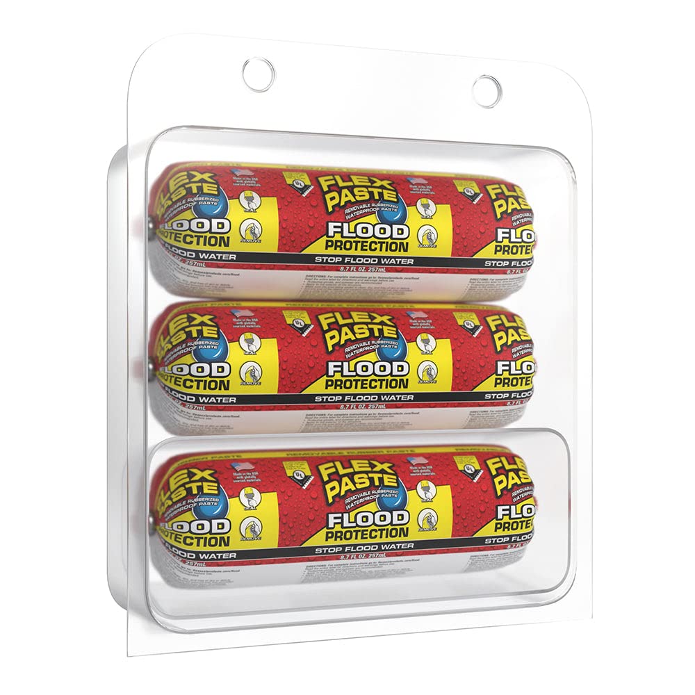 Flood Protection Flex Paste, Wrapped Sleeve, (3) 8.75 oz, Waterproof Rubberized Paste, Removable, Use on Windows, Doors, Garage Doors, Seams, Casings, Thresholds, Conduits, Vents, Ducts, and More