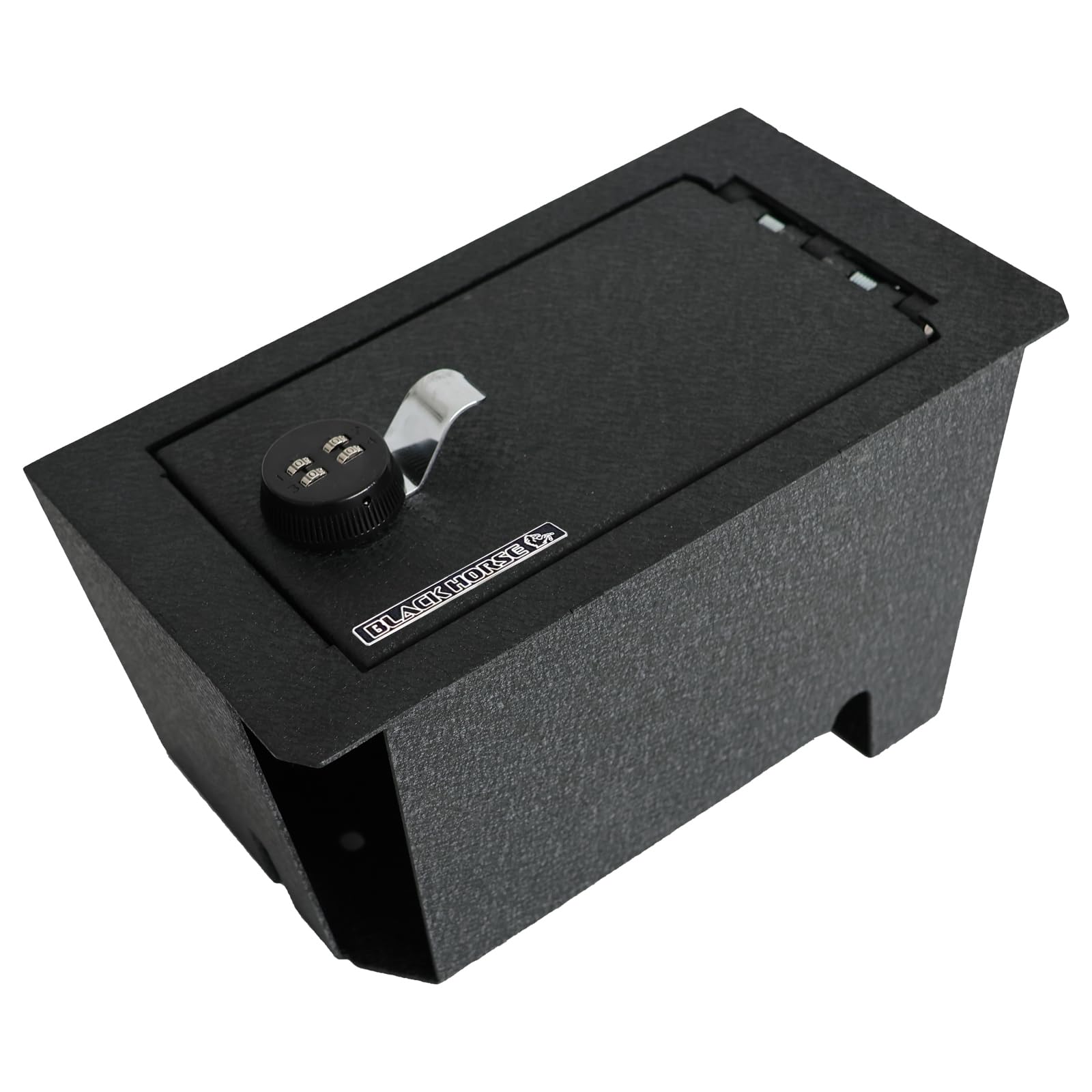 Center Console Safe Black Horse Security Lock Box, Black Gun Box Organizer, with 4 Digit Combination Resettable Lock Compatible with 2023-2023 Toyota Sequoia|2022-2024 Toyota Tundra-ASTT02