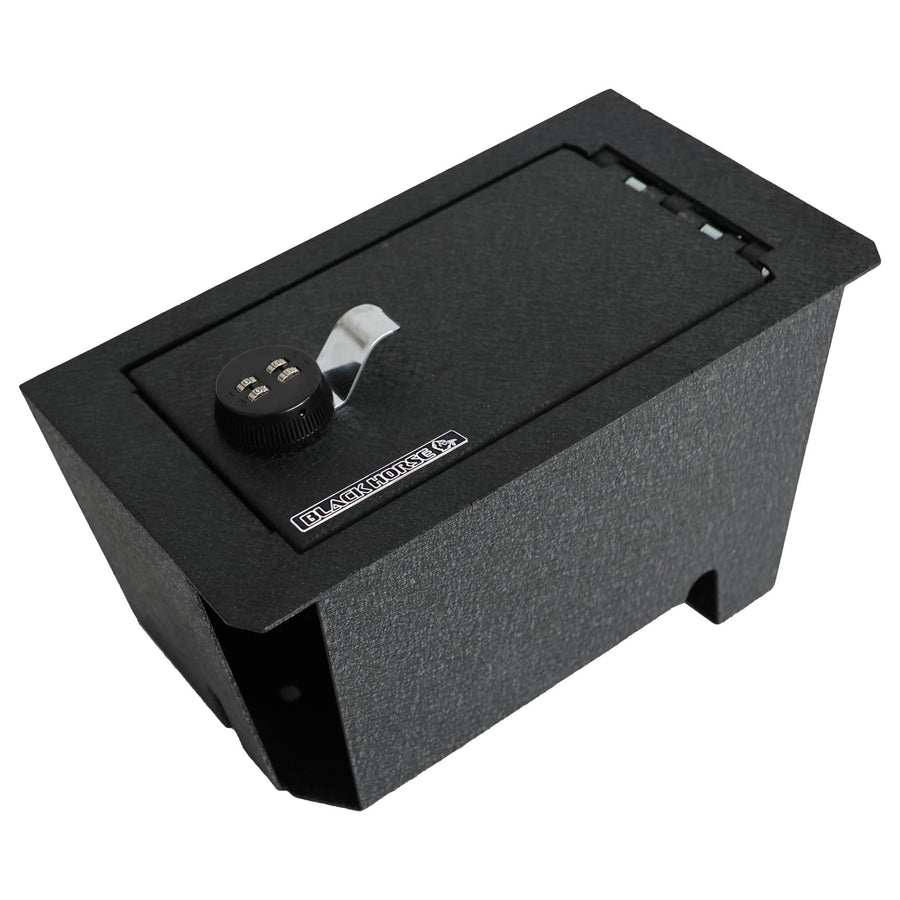 Center Console Safe Black Horse Security Lock Box, Black Gun Box Organizer, with 4 Digit Combination Resettable Lock Compatible with 2023-2023 Toyota Sequoia|2022-2024 Toyota Tundra-ASTT02