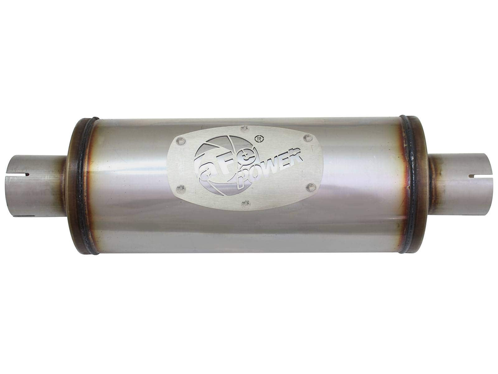 Mach Force-Xp aFe Power 14" Length Muffler (2-1/2"ID Inlet/Outlet, 6" Diameter)