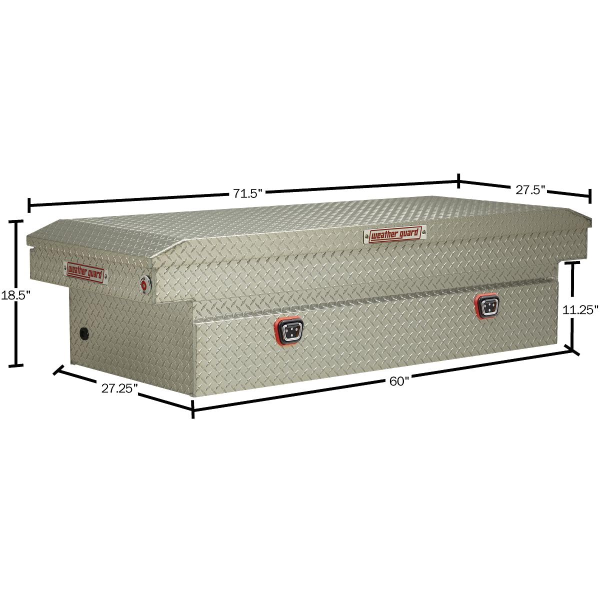 Weather Guard Saddle Box Model 117-0-04, Aluminum, Full Extra Wide, Clear, 14.4 cu ft