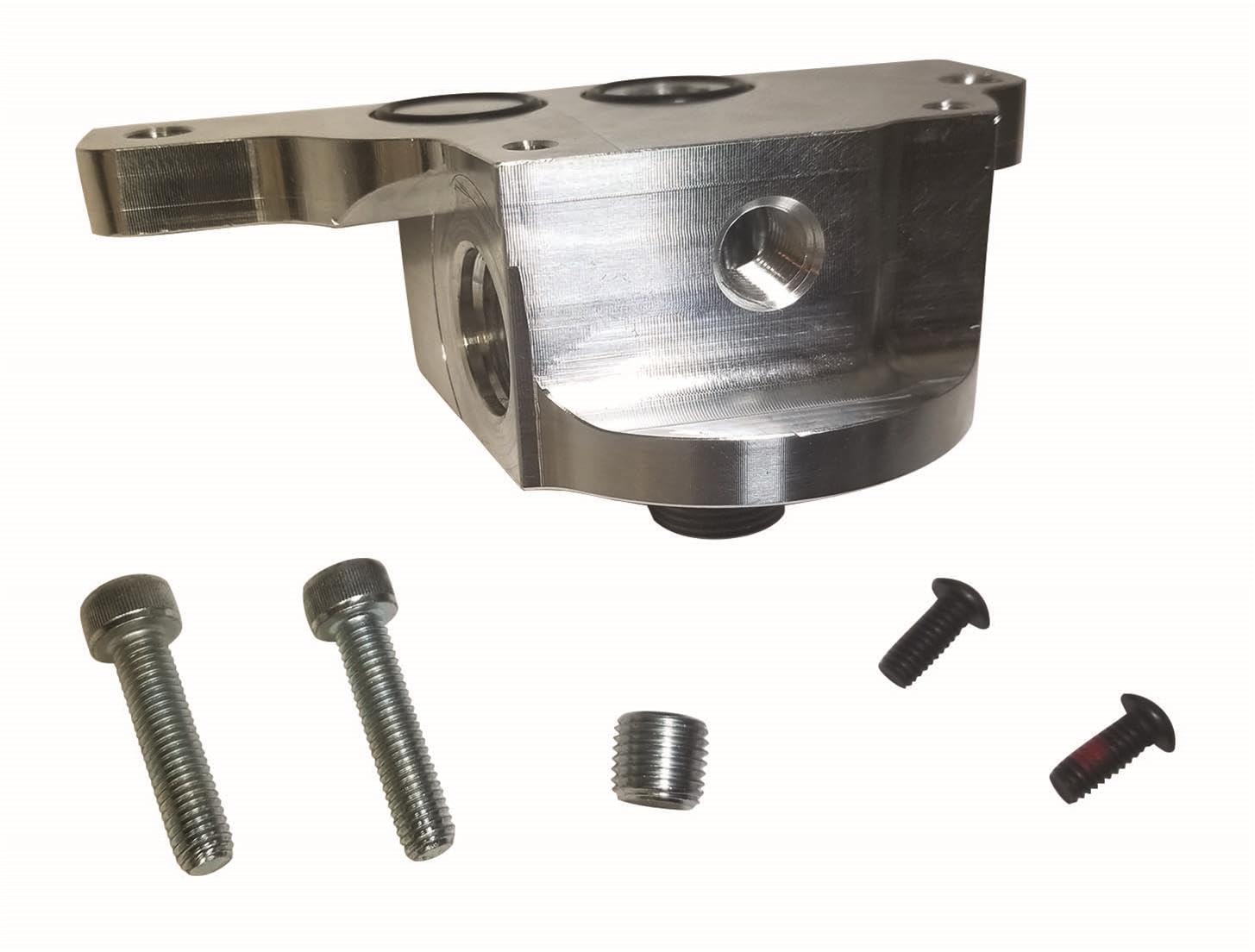 Moroso Spin On Oil Filter Adapter 23713, Fits GM LS 4.8/5.3/6.0/6.2 Engines using Moroso Pans w/Outbound Rail