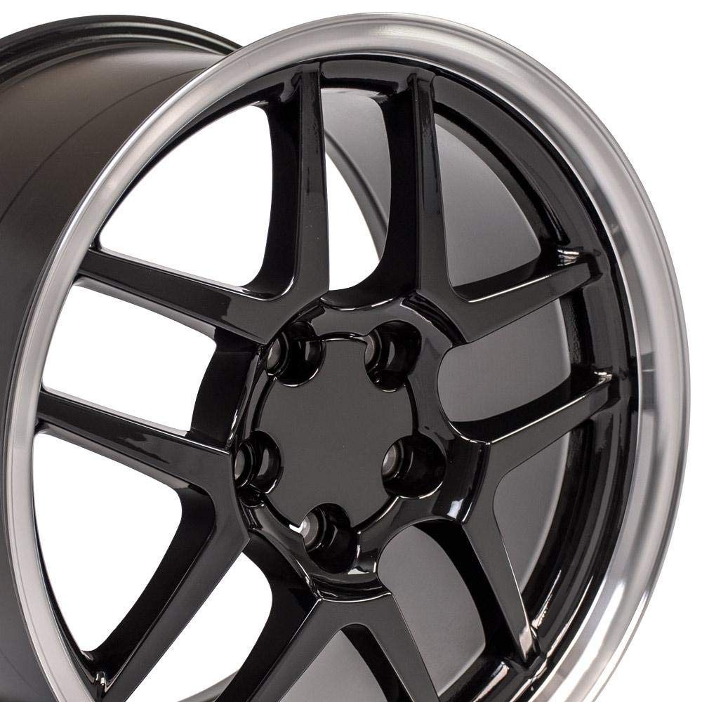 CV04 OE Wheels 18 Inch Rim Fits Corvette C5 Z06 Style 5x120.65 18x10.5 Gloss Black Machined Lip - Hollander 5124 (1)