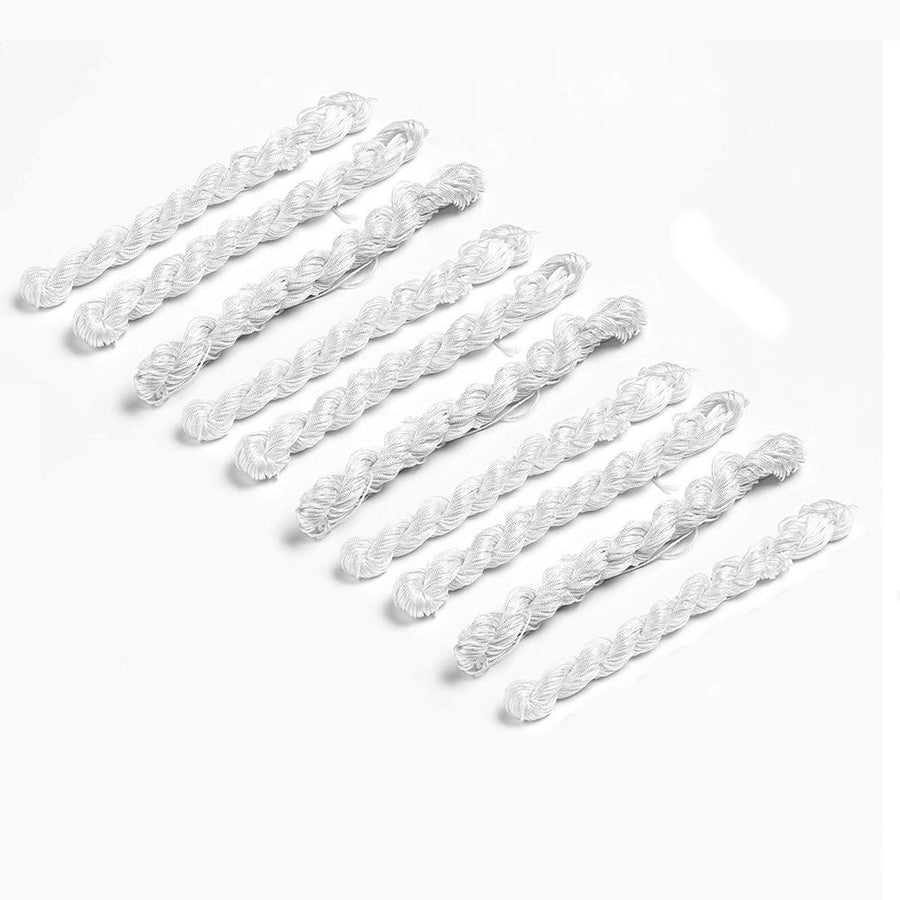 10 Bundles JEWELEADER About 260 Yard Nylon Jewelry Thread Cord 1mm Shiny Silky Rattail Cord Chinese Knotting Beading Cord for DIY Jewellery Making Macrame Kumihimo Shamballa Friendship Bracelet - Snow
