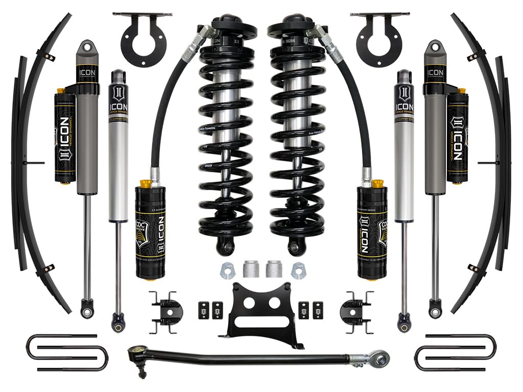2.5-3" Lift, ICON Ford F250/F350, Stage 4 Coilover System w/Leaf Springs 17-22
