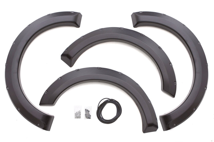 Lund Elite Series RX311T Black Rivet Style Textured Front and Rear Fender Flare - 4 Piece