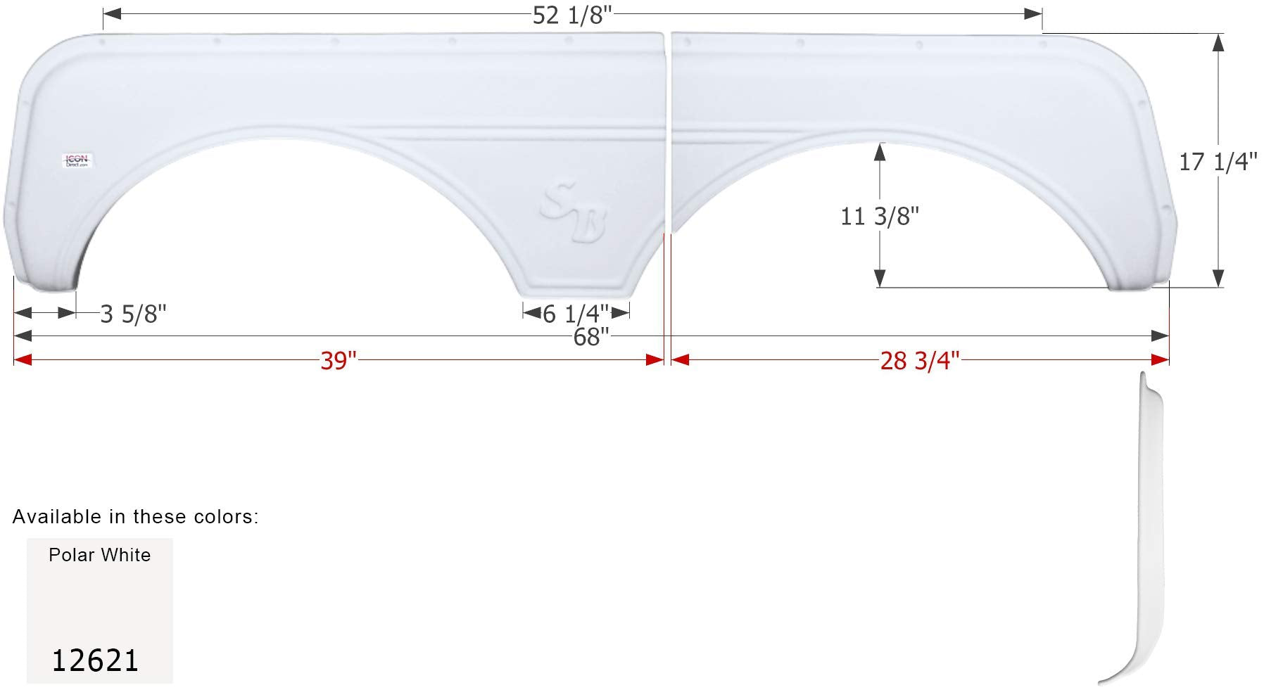 Fender Skirt ICON, Tandem, Sunnybrook, FS2621, Polar White