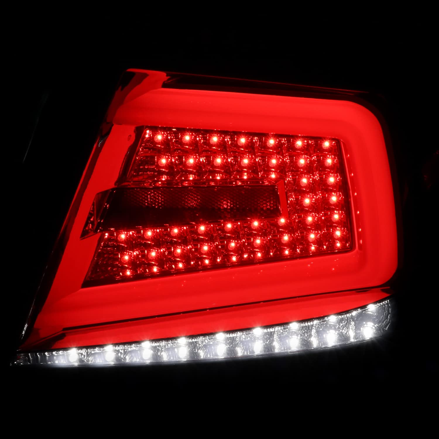 Smoke Sequential Tail Lights w/White LED Bar SPEC-D TUNING Compatible with 2008-2011 Subaru Impreza/Impreza WRX, Left + Right Pair Assembly