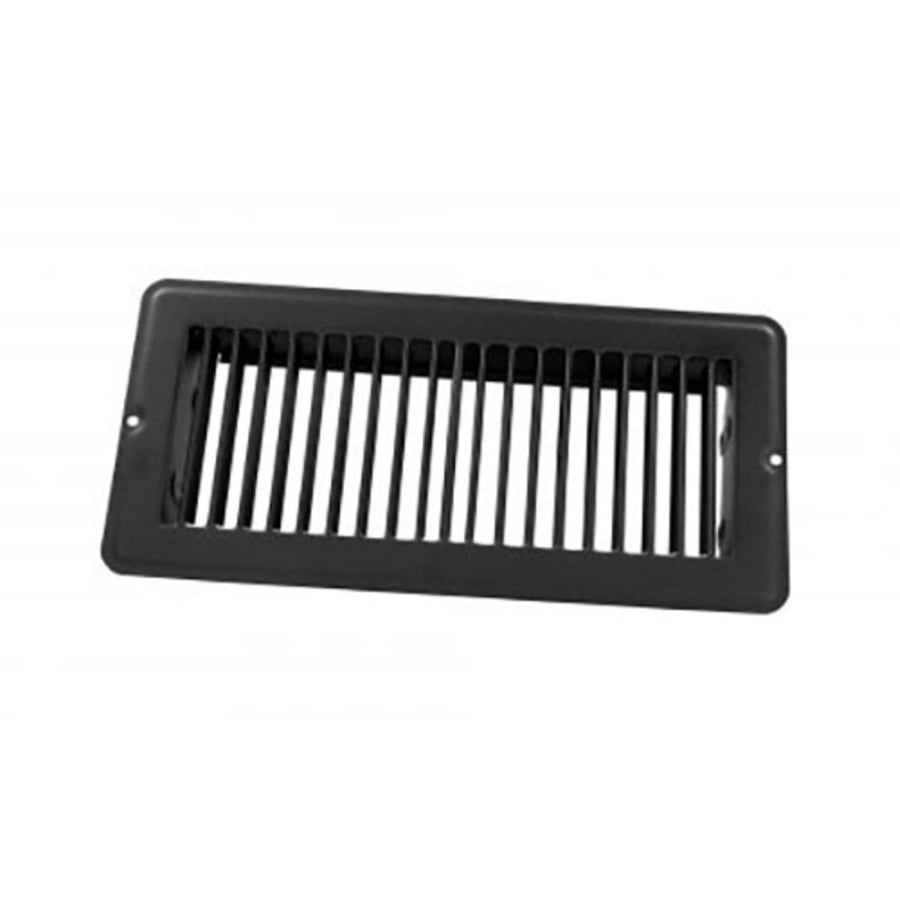 4" X 10" JR Products Floor Register Undampered, Metal, Black
