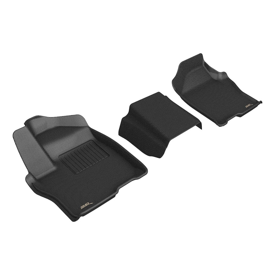 3D MAXpider Kagu Floor Mat (Black) Compatible with Crew CAB Chevrolet Silverado 2019-2026 / GMC Sierra Crew CAB 2019-2026 (Vinyl Floor, Bench Seat) - Front Row