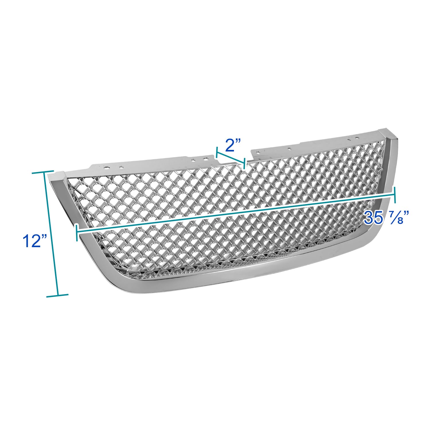 Chrome Mesh Spec-D Tuning Front Hood Grille Grill Compatible with 2007-2009 GMC Acadia