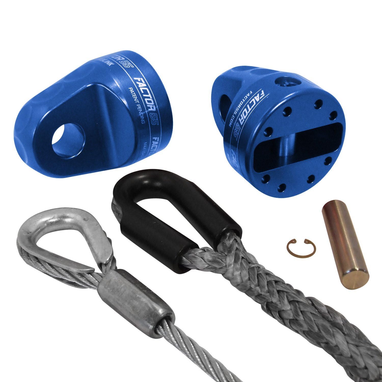 ProLink Factor 55 Winch Shackle Mount for Large Overland and Military-Style Vehicles, Fits Lines Up to 1/2" Diameter - Blue