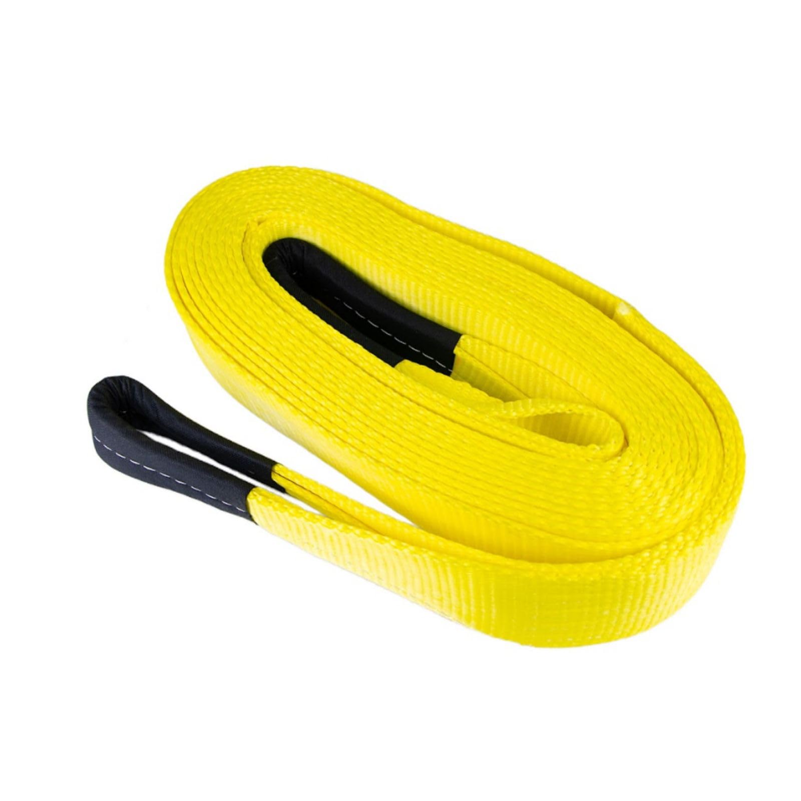 Mile Marker 19330 Recovery Strap Single Yellow 3" x 30′ for Heavy Duty Use | Rated to 30,000 Pound Capacity | User Safety with Built in Blue Lines Ensures