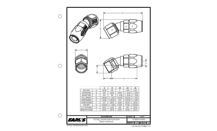 Earl's Swivel-Seal® AT803106ERL Hose End