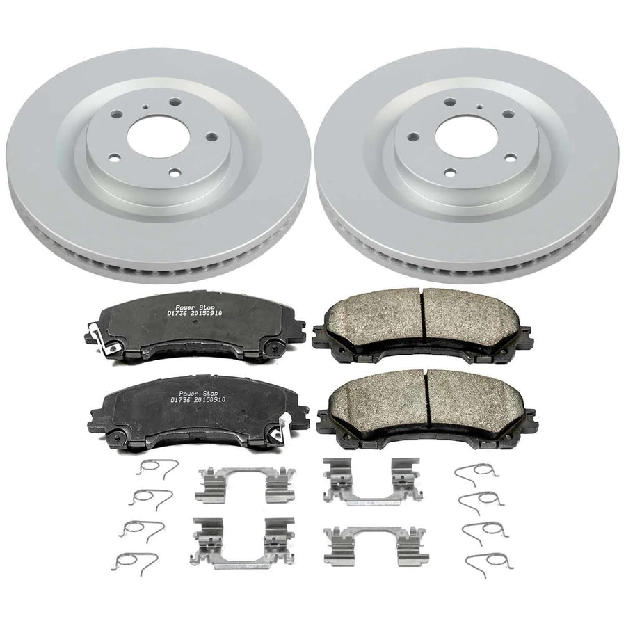 Power Stop Z17 CRK8415 Front Coated Rotor Kit-Coated Brake Rotors, Ceramic Brake Pads For INFINITI QX50 2019-2022, INFINITI QX55 2022-2023 [Model Specific]
