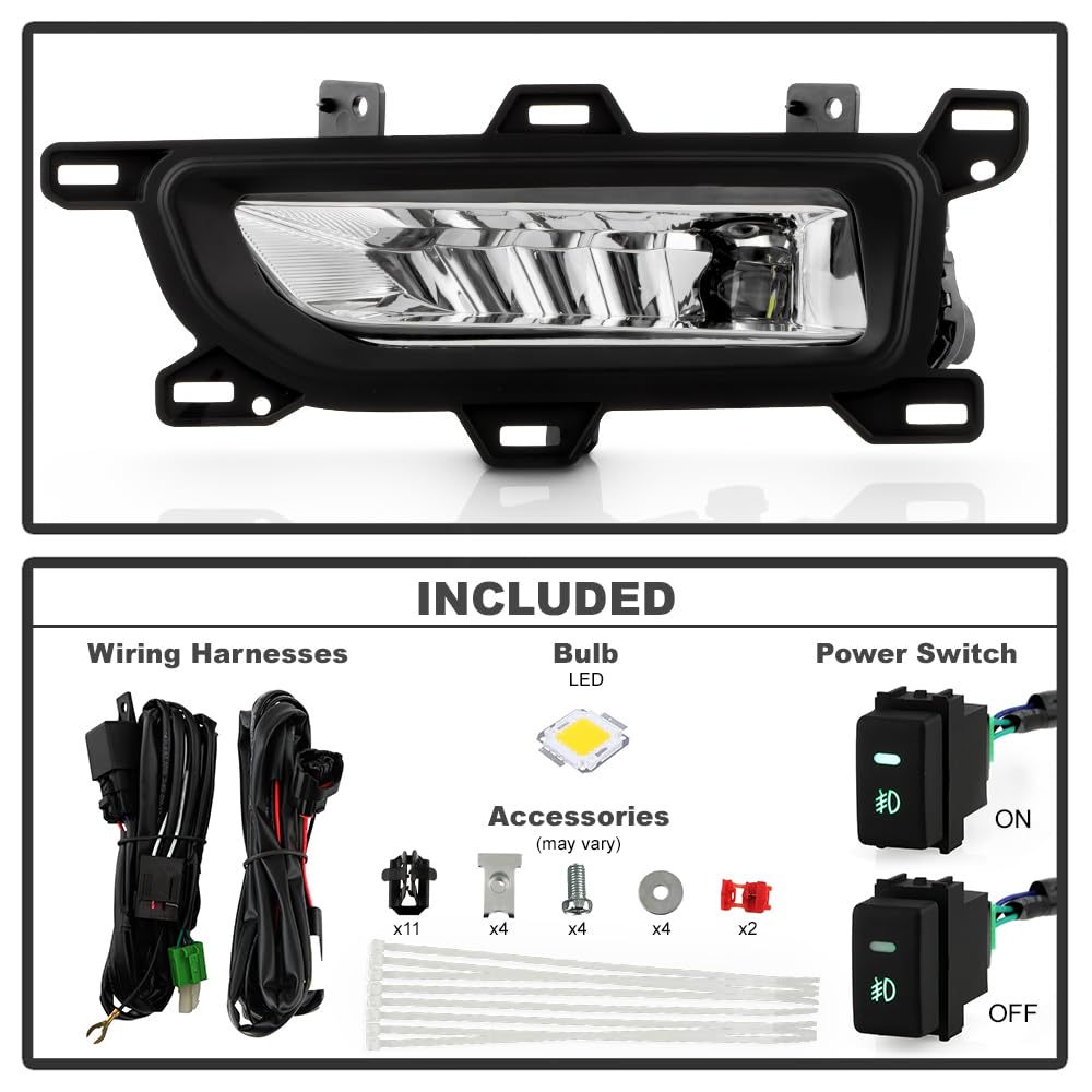 Nissan Titan 2020-2022 Fog Lights OEM Style w/Switch - Spyder (Bulbs Size - 5W LED) - Clear