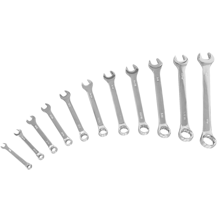 11 Piece Performance Tool W1061 SAE Combination Wrench Set with Case | Premium Mirror Polished Chrome Vanadium Steel