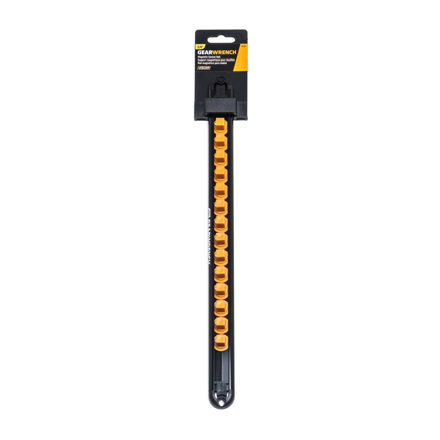 3/8" Drive GEARWRENCH Magnetic Socket Rail Includes 14 Clips - 83127