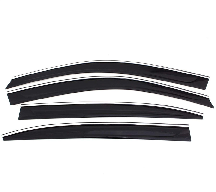 Low Profile Auto Ventshade [AVS] Rain Guards for 2015-2020 Cadillac Escalade/Chevrolet Tahoe/GMC Yukon | Window Vent Visors, 4 pcs. - Smoke w/Chrome Trim | 794060
