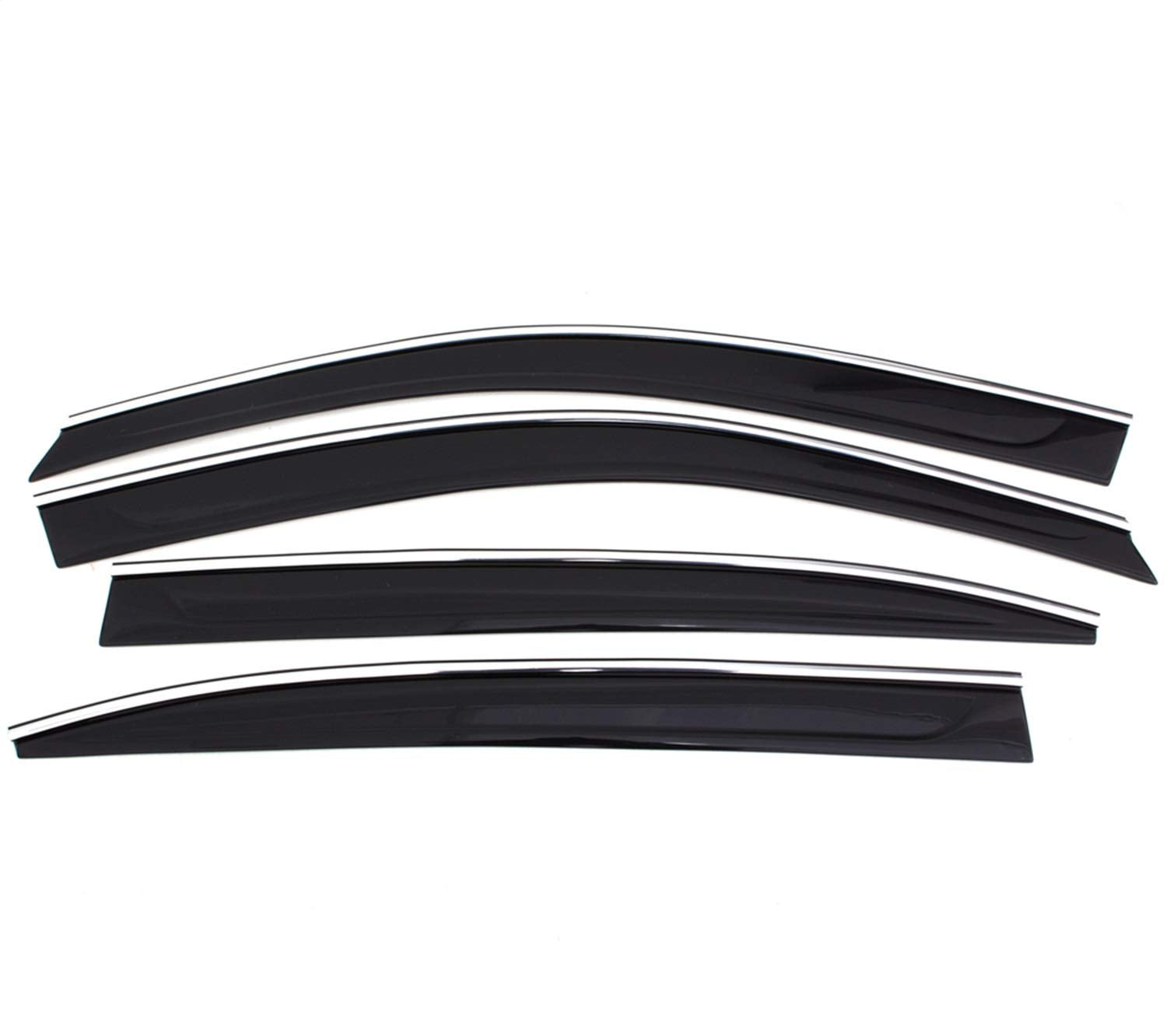 Low Profile Auto Ventshade [AVS] Rain Guards for 2014 - 2025 Jeep Cherokee | Window Vent Visors, 4 pcs. - Smoke w/Chrome Trim | 794065