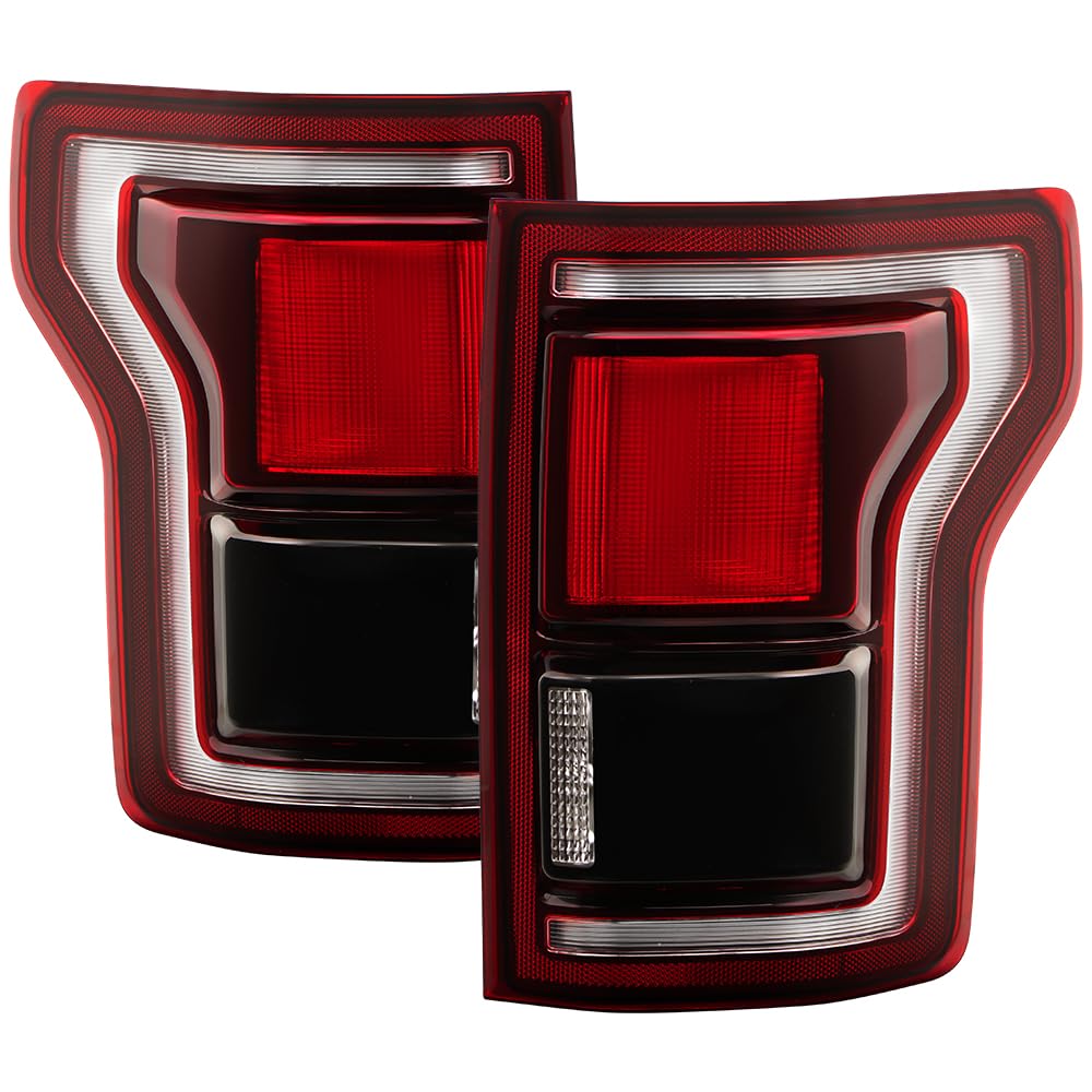 Ford F150 15-20 Halogen Fit (OE Plus Raptor BSD Style) LED Tail Lights - Red Smoke
