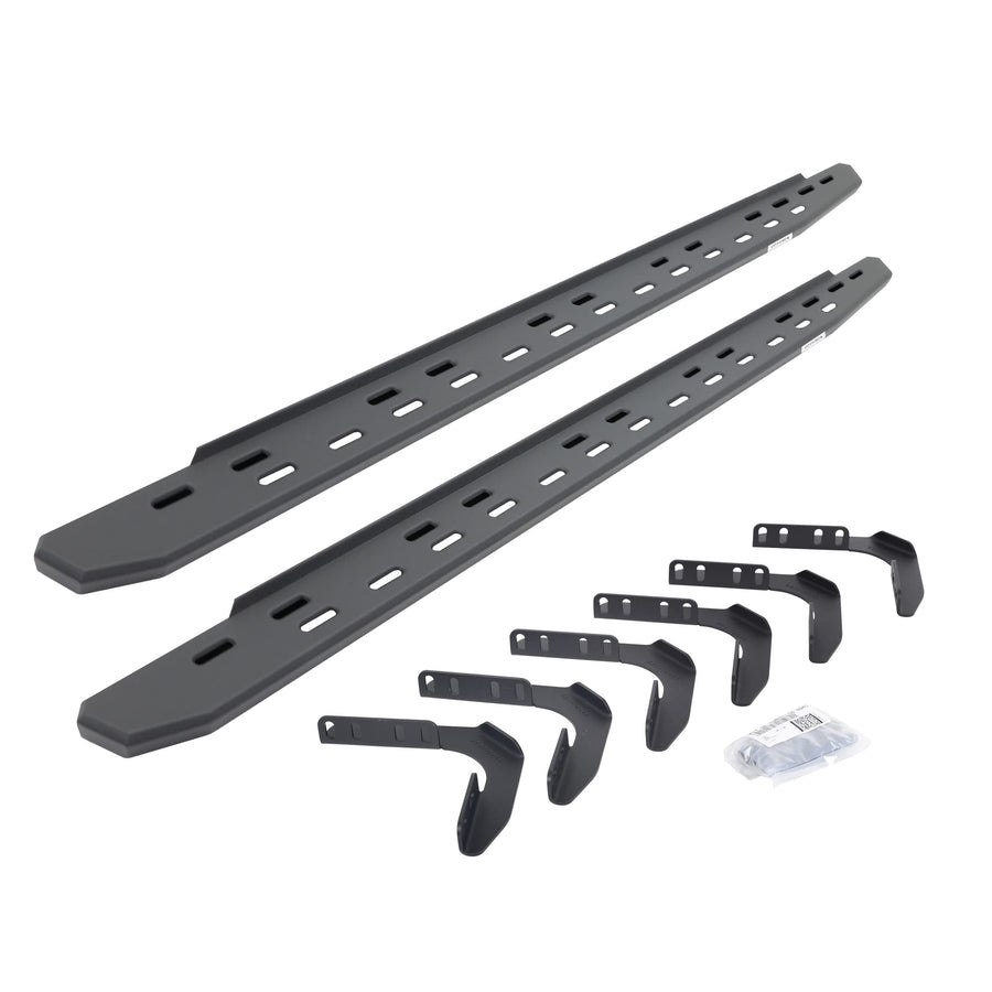 Go Rhino Slim RB30 Running Boards & Brackets | Galvanized Steel, Textured Black | 69617680SPC | Fits 1999-2016 Ford F-250, F-350 Super Duty Super Cab Pickup