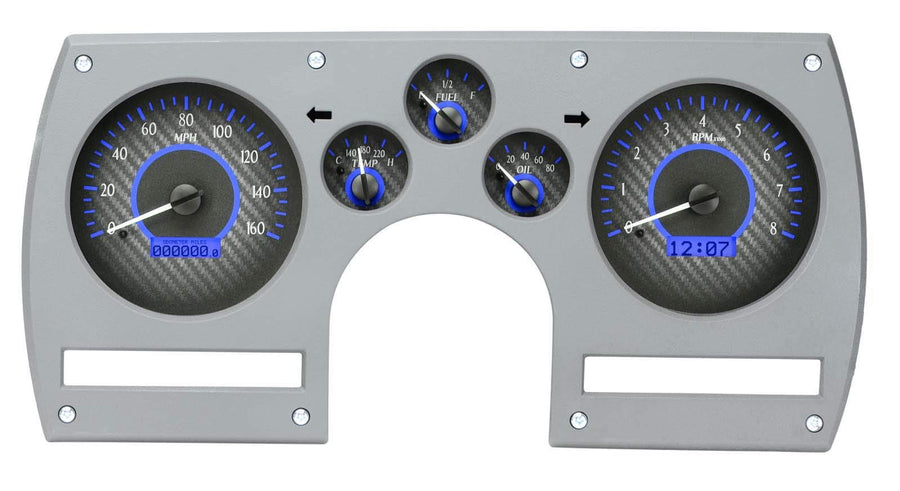 Chevy Camaro VHX System, Carbon Fiber Face - Blue Display 1982-89