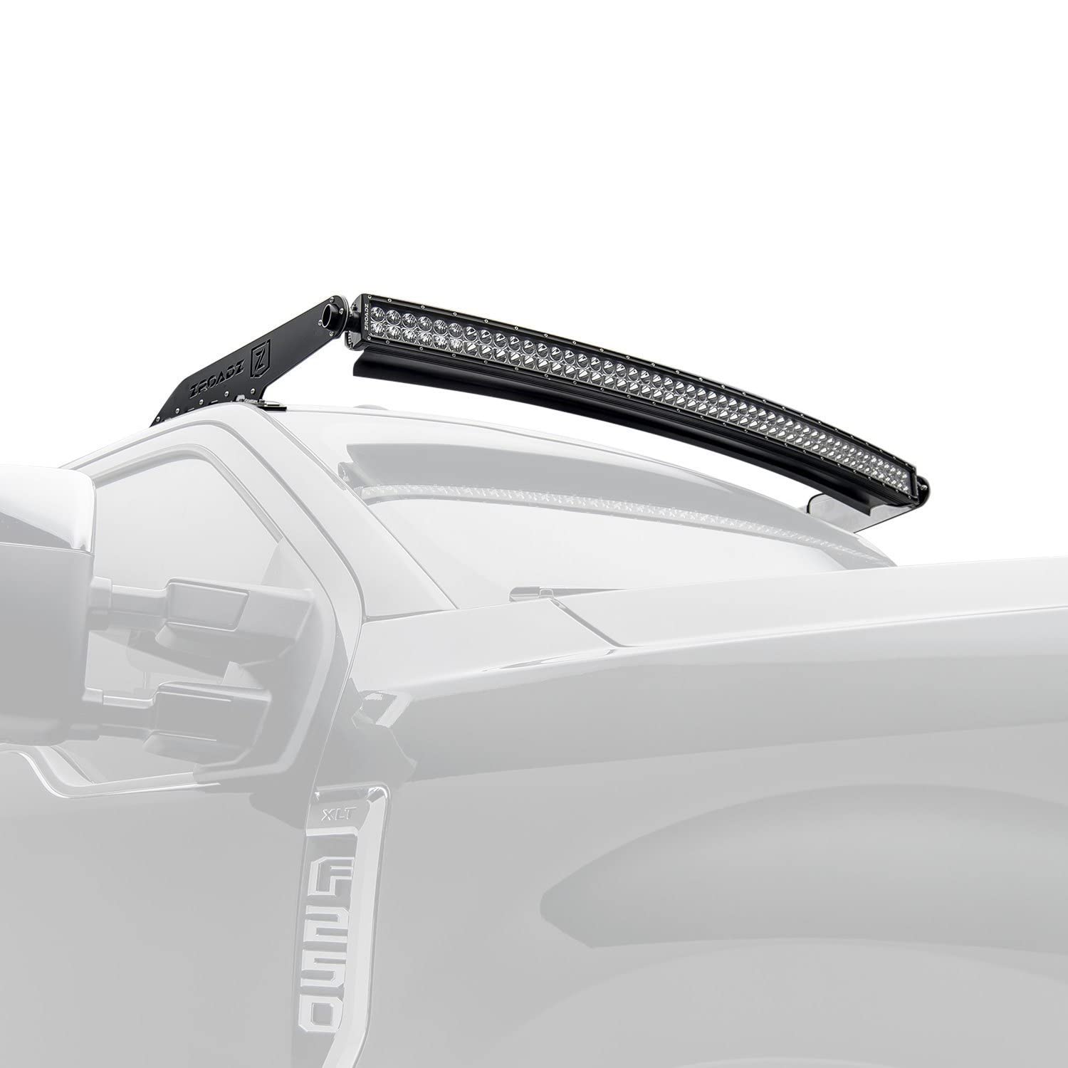 ZROADZ LED Bar Kit Front Roof Mounted - Compatible w/ 2017-2022 ALL Ford F-250, F-350, F-450, F-550 Complete Kit with Mounting Brackets, 52" Curved Zroadz Led bar & Wiring Harness- PN #Z335471-KIT