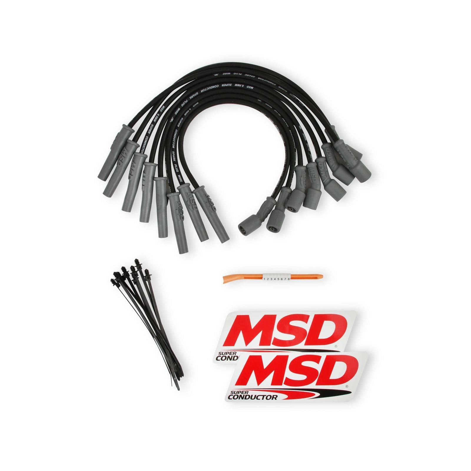 Black MSD 31633 Super Conductor Spark Plug Wire Set