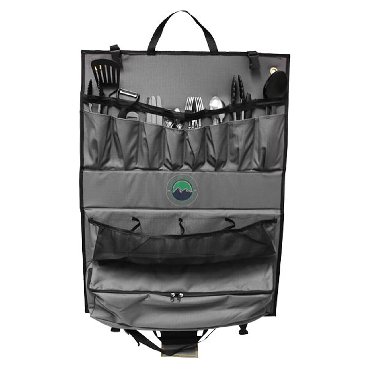 Overland Kitchen Kit - Overland Vehicle Systems - 24 Piece Cooking and Utensil Kit, Hanging Carrying Case - Premium Polycotton Ripstop Material - for Camping, Picnics, and Outdoor Adventures