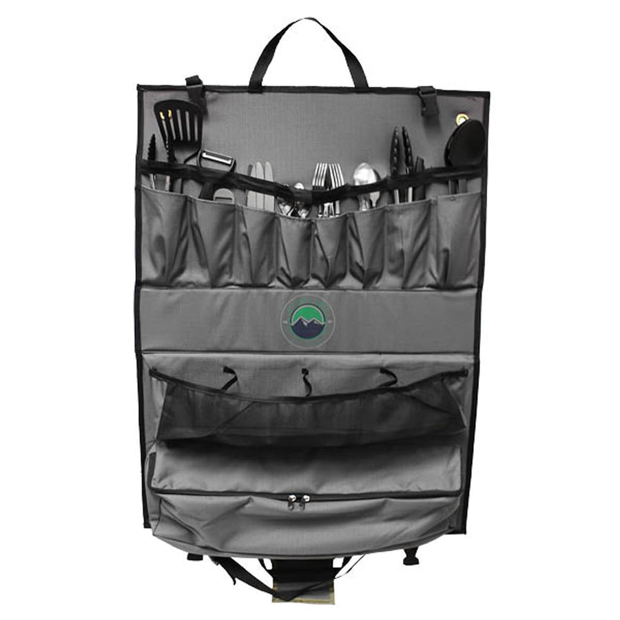 Overland Kitchen Kit - Overland Vehicle Systems - 24 Piece Cooking and Utensil Kit, Hanging Carrying Case - Premium Polycotton Ripstop Material - for Camping, Picnics, and Outdoor Adventures