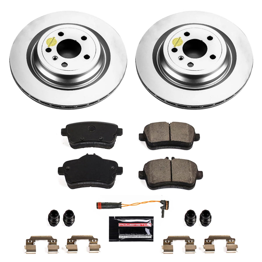 Power Stop Coated Brake Rotor and Ceramic Brake Pads CRK7438- Rear For GLE300d, GLE350, GLE400, GLE, GLE43 AMG, GLE450, GLE550e, ML, ML350, ML, ML550 [Model Specific]