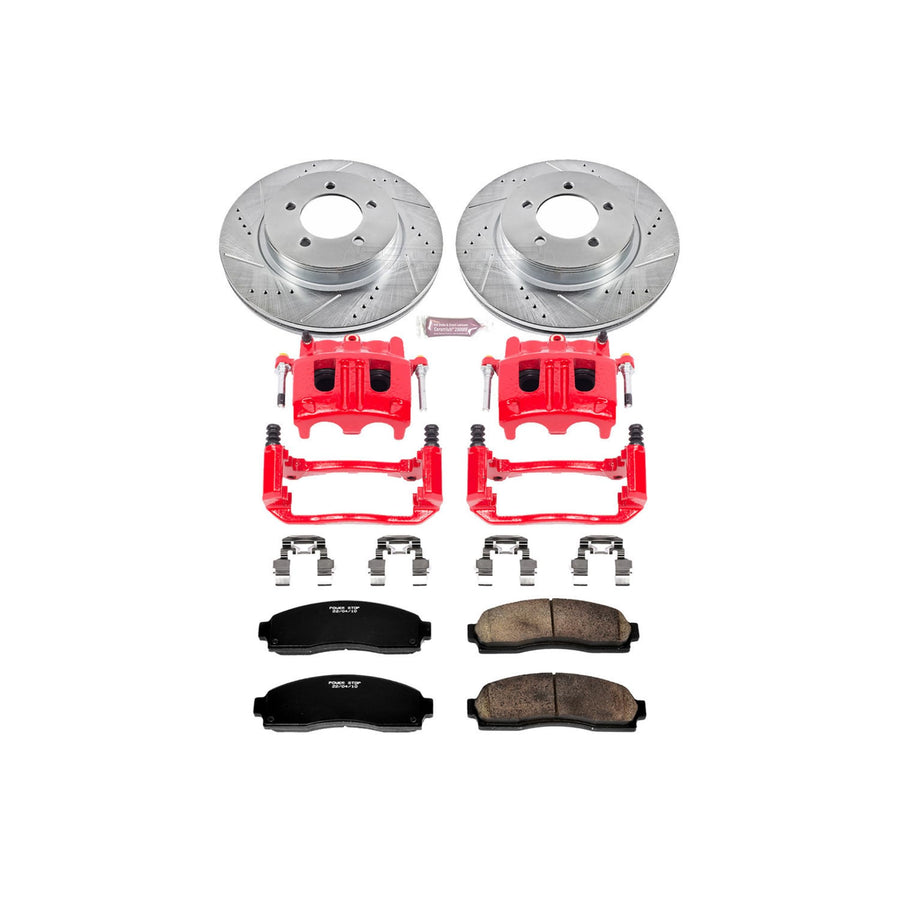 Power Stop Z23 Evolution Sport KC1931 1-Click Brake Kit with Powder Coated Calipers (Brake Pads, Drilled/Slotted Rotors)