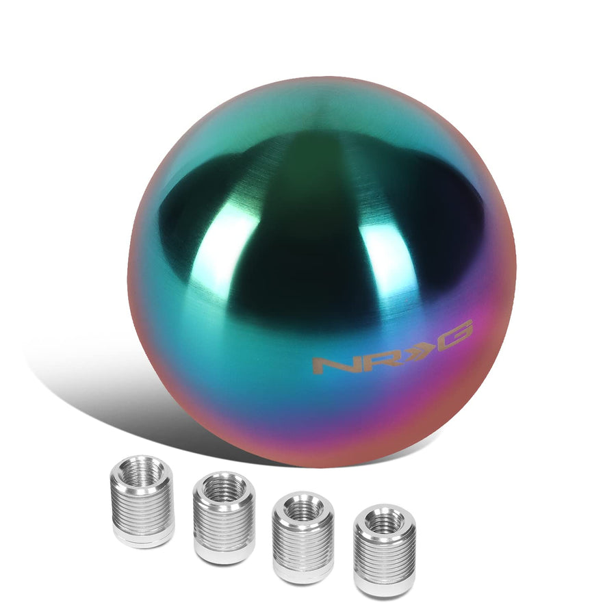 NRG Innovations Shift Knob NRG-SK-350MC Round Ball Style Lever Stick Shifter Handle Billet Metal Anodized for M10 X 1.25, M10 X 1.5, M12 X 1.25, M12 X 1.5 Thread Pattern Shifter