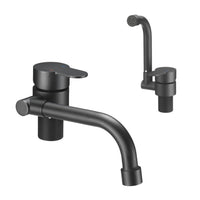 Folding RV Kitchen Faucet Dura Faucet (DF-MK510H-MB) – Matte Black, 360° Rotating & Vertical Folding Spout, Single Lever Handle, Lead-Free, Easy Install Compact Sink Faucet