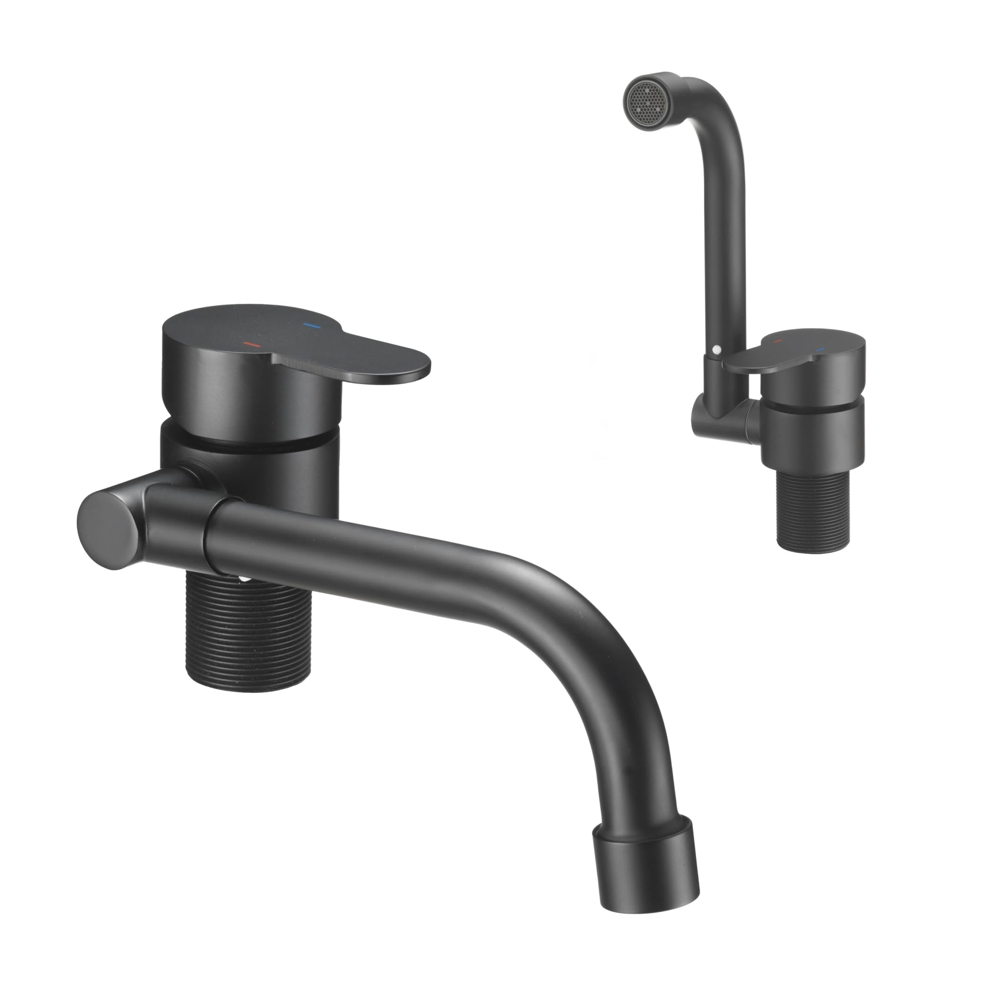 Folding RV Kitchen Faucet Dura Faucet (DF-MK510H-MB) – Matte Black, 360° Rotating & Vertical Folding Spout, Single Lever Handle, Lead-Free, Easy Install Compact Sink Faucet