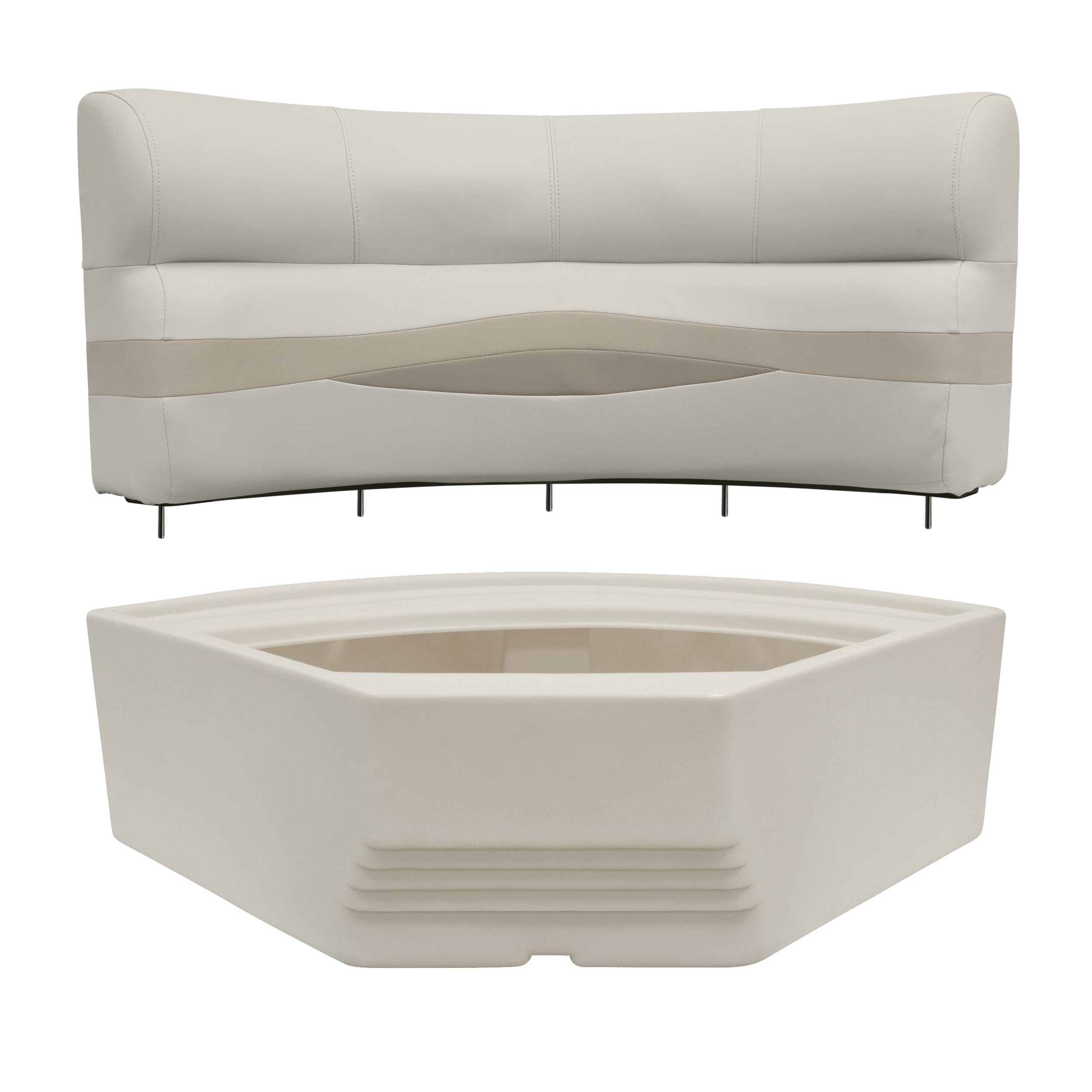 Wise Premier Series BM1146-1B-990 32-Inch Bow Radius Corner Pontoon Seat Base Only, Platinum