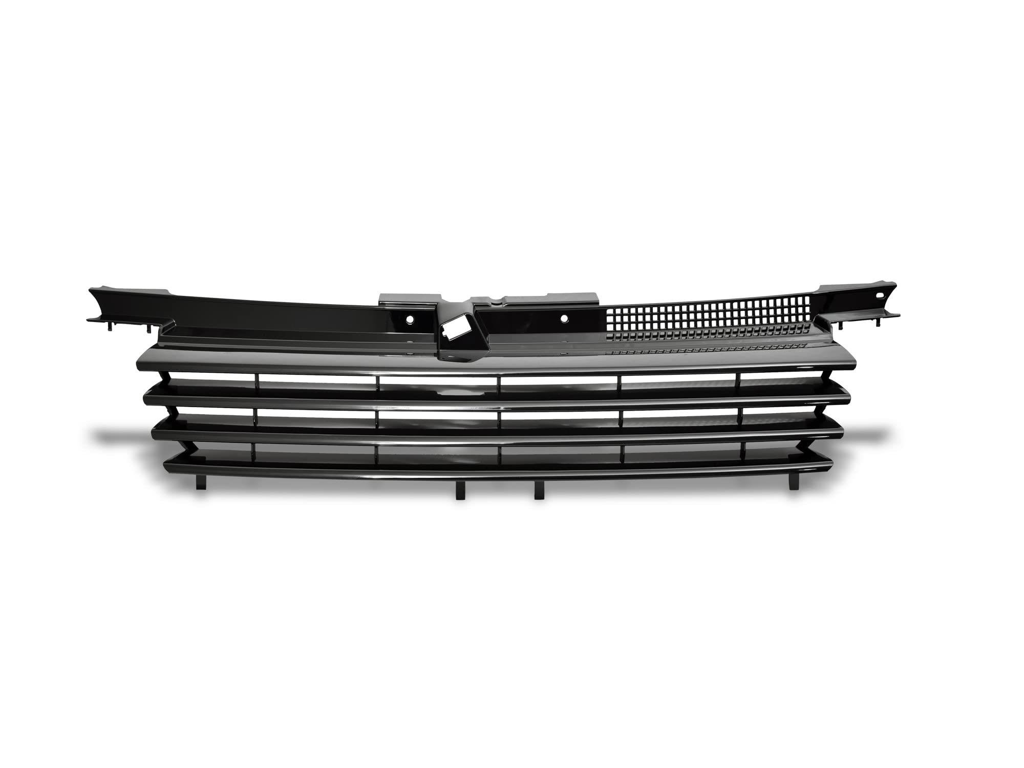 Horizontal Armordillo Front Hood Bumper Grille 7150515 - Gloss Black Fits 1999-2004 Volkswagen Jetta