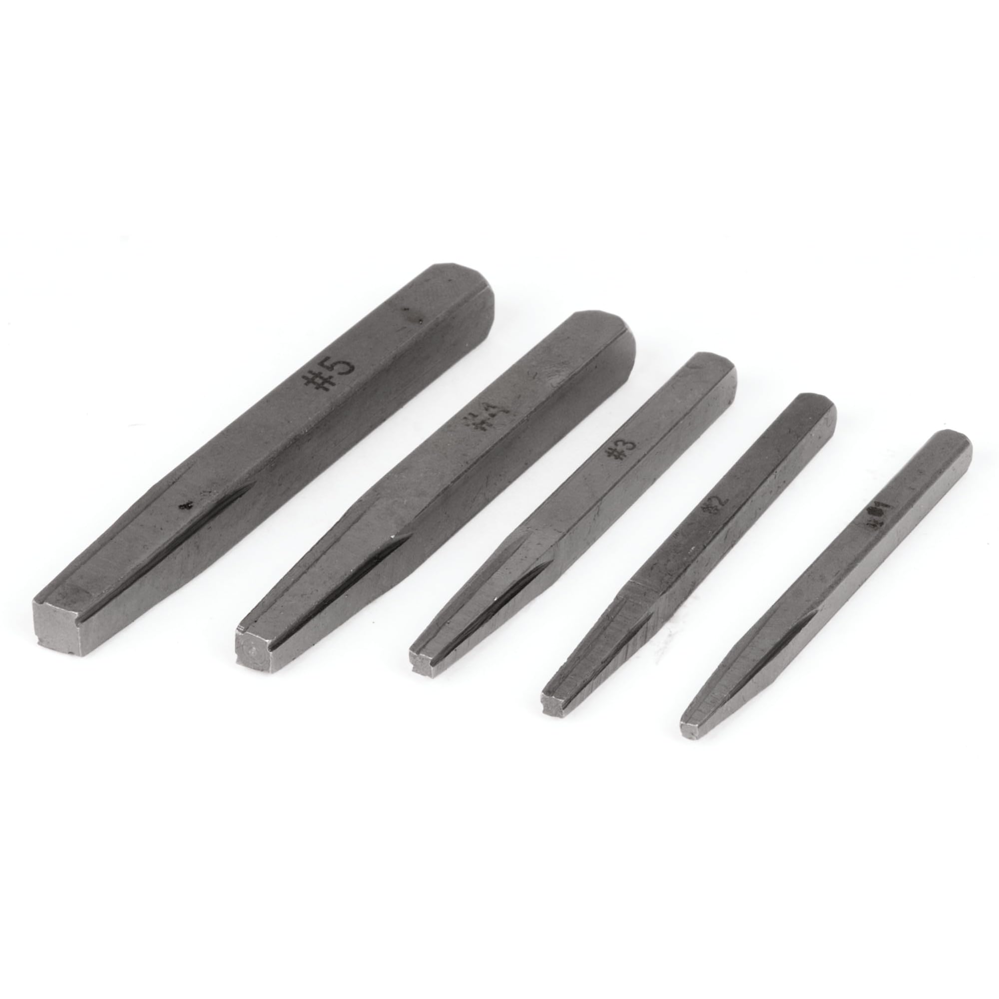 5-Piece Performance Tool W8605 Screw Extractor Set - Remove Damaged or Stripped Screws and Bolts with Carbon Steel Extractors